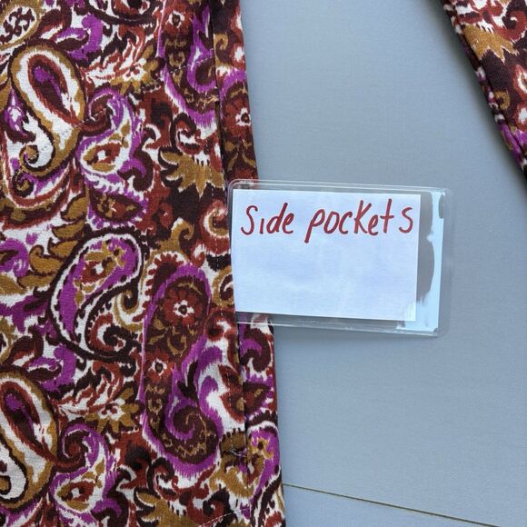 Garnet Hill Phoebe Button Front Knit Dress Size Medium Multicolor Jersey Pockets - Picture 9 of 13